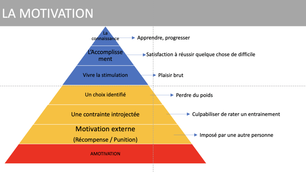 La pyramide de Motivation. Concept de DECI. Liens avec les Objectifs